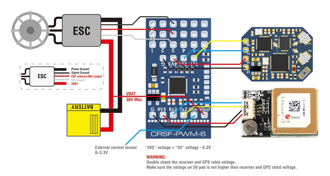 Matek CRSF To PWM Converter - 6 Channel 4 Matek CRSF To PWM Converter - 6 Channel - Image 4
