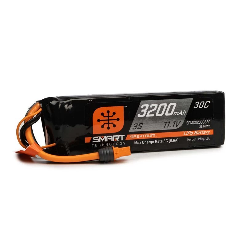 Spektrum 11.1V 3200mAh 3S 30C Smart LiPo Battery: IC3 1 Spektrum 11.1V 3200mAh 3S 30C Smart LiPo Battery: IC3