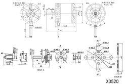 SunnySky X Series V3 X3530 V3 Brushless Motor 445KV -Drone Parts Store SS XV3 X3530 445 28329