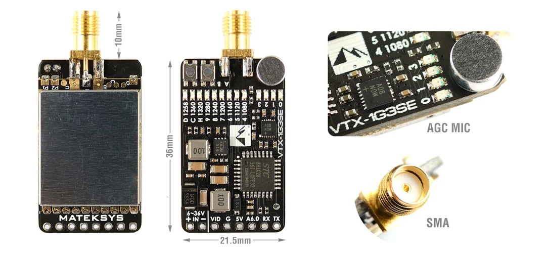 Matek 800mw 1.3GHz Video Transmitter SE - USA 25-800mW 2 Matek 800mw 1.3GHz Video Transmitter SE - USA 25-800mW - Image 2